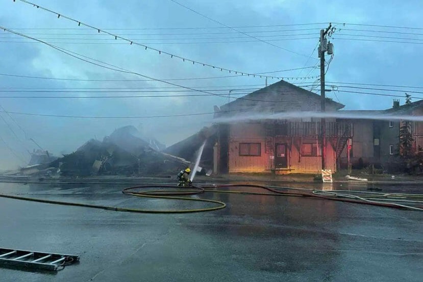a burned restaurant in Nome