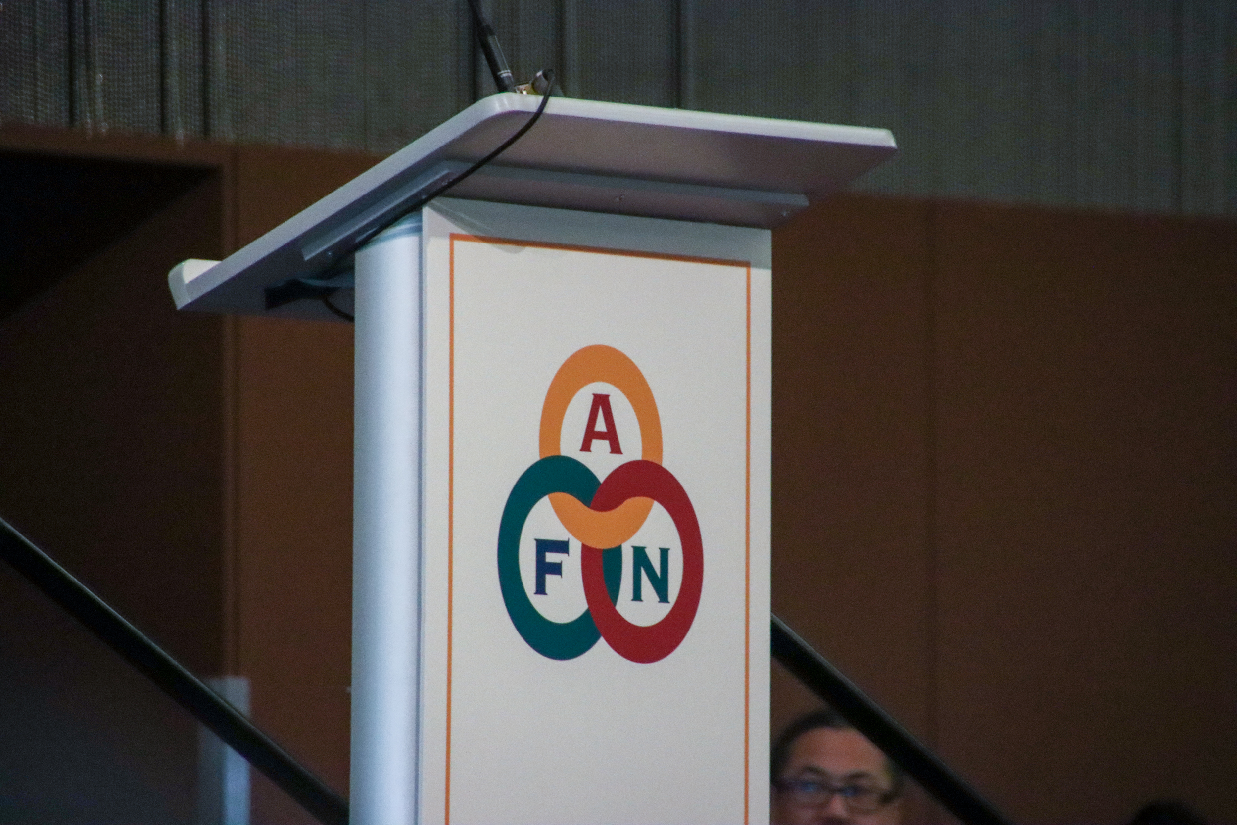 a podium that says AFN on it