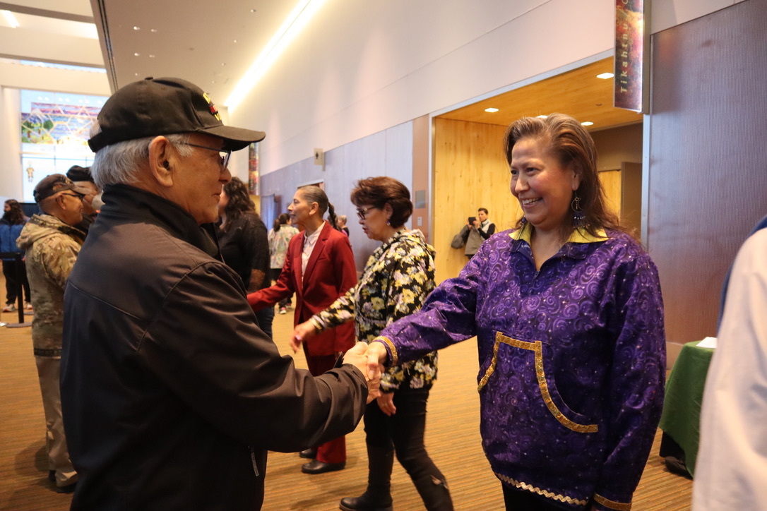 Alaska Native veterans shaking hands