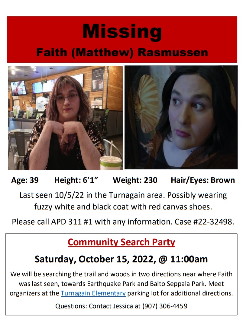 Faith Rasmussen missing persons flyer