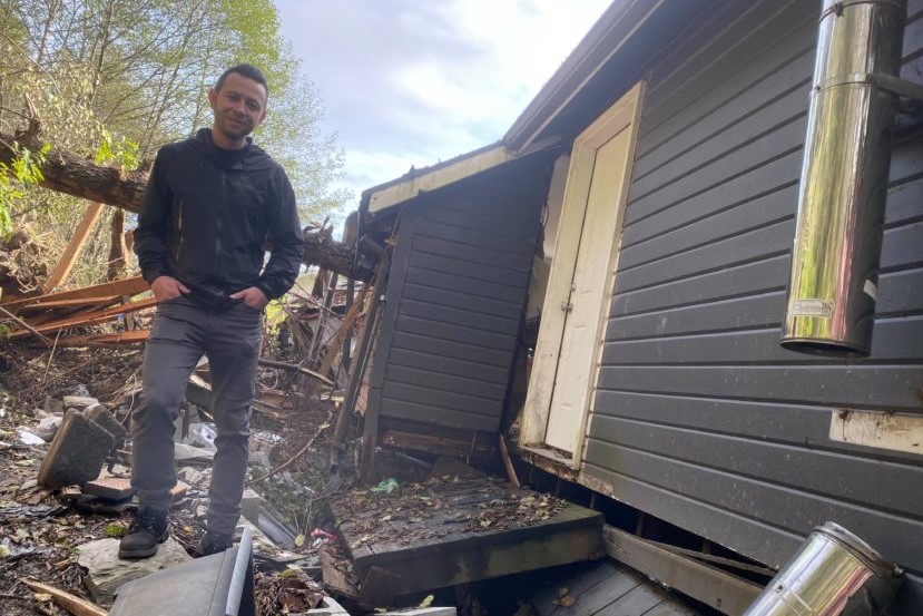 a wrecked Juneau home