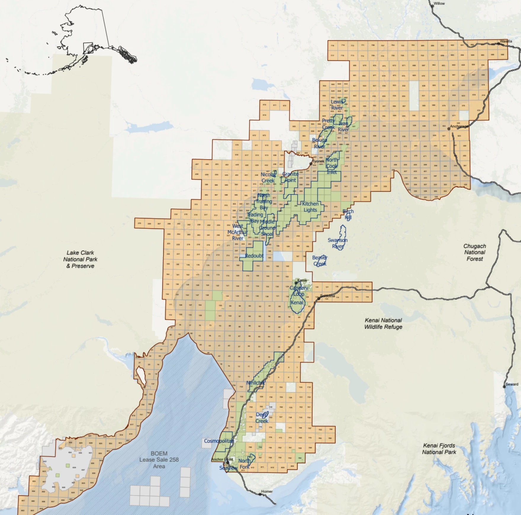 Cook Inlet lease sale map