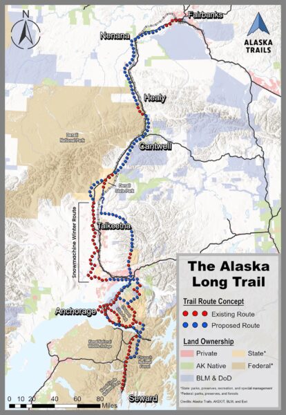 an Alaska Long Trail map