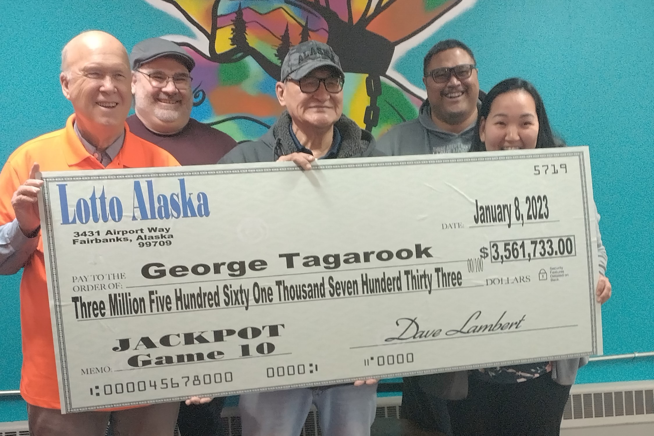Lotto Alaska winner George Tagarook