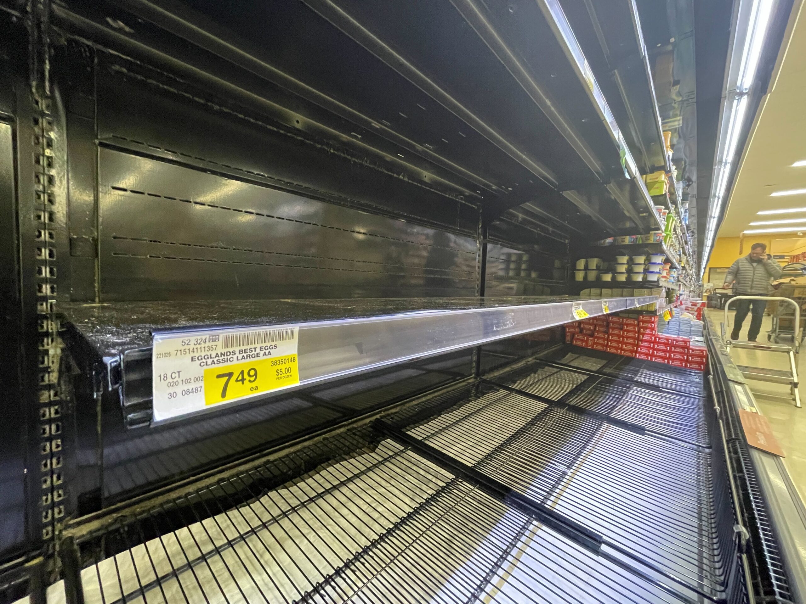 empty shelves in the grocery store