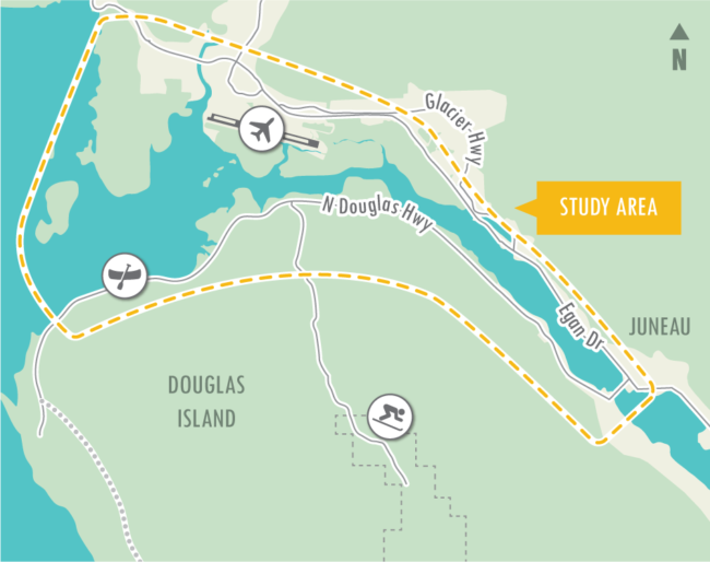 potential second Douglas Island crossing areas