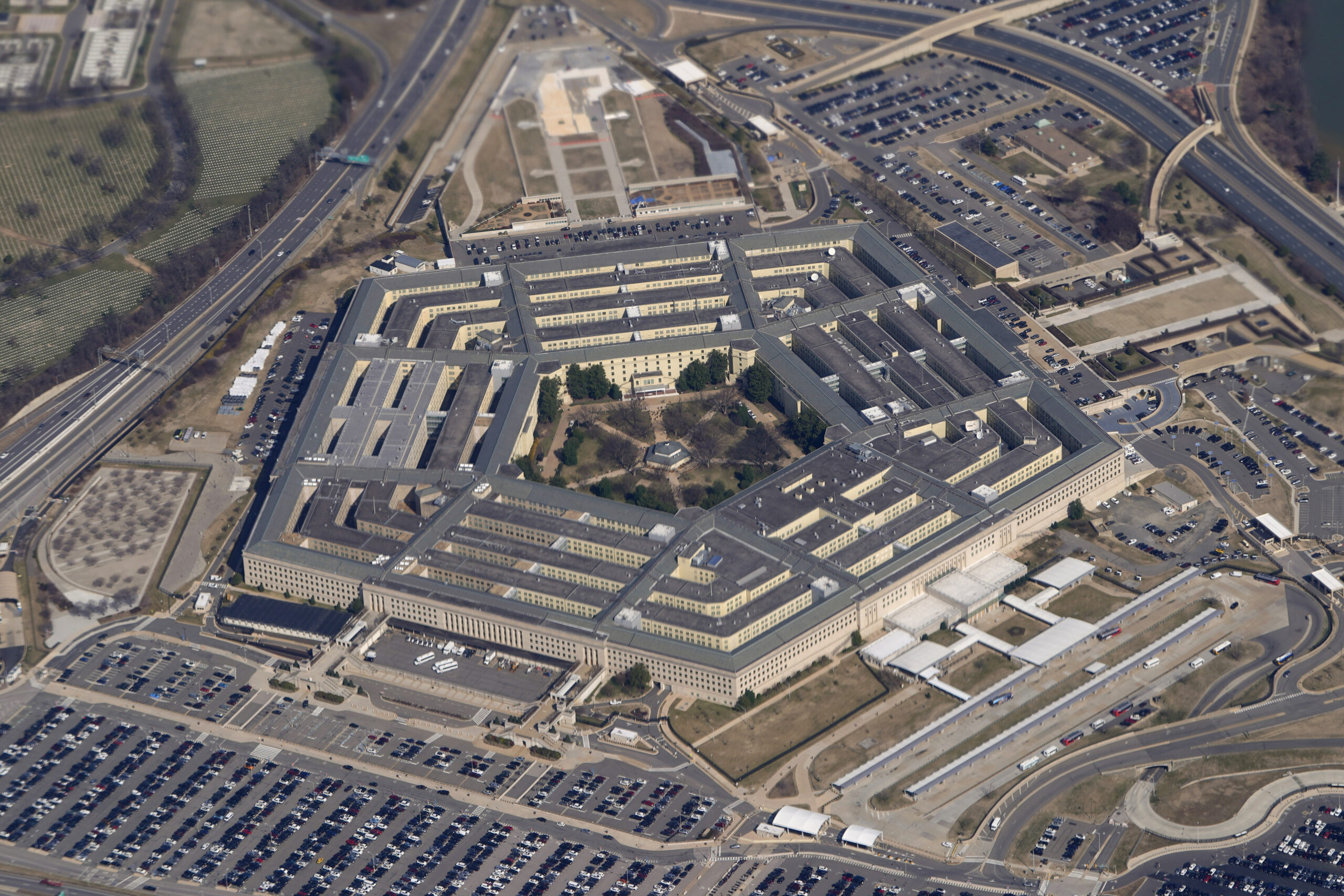 an aerial view of the pentagon