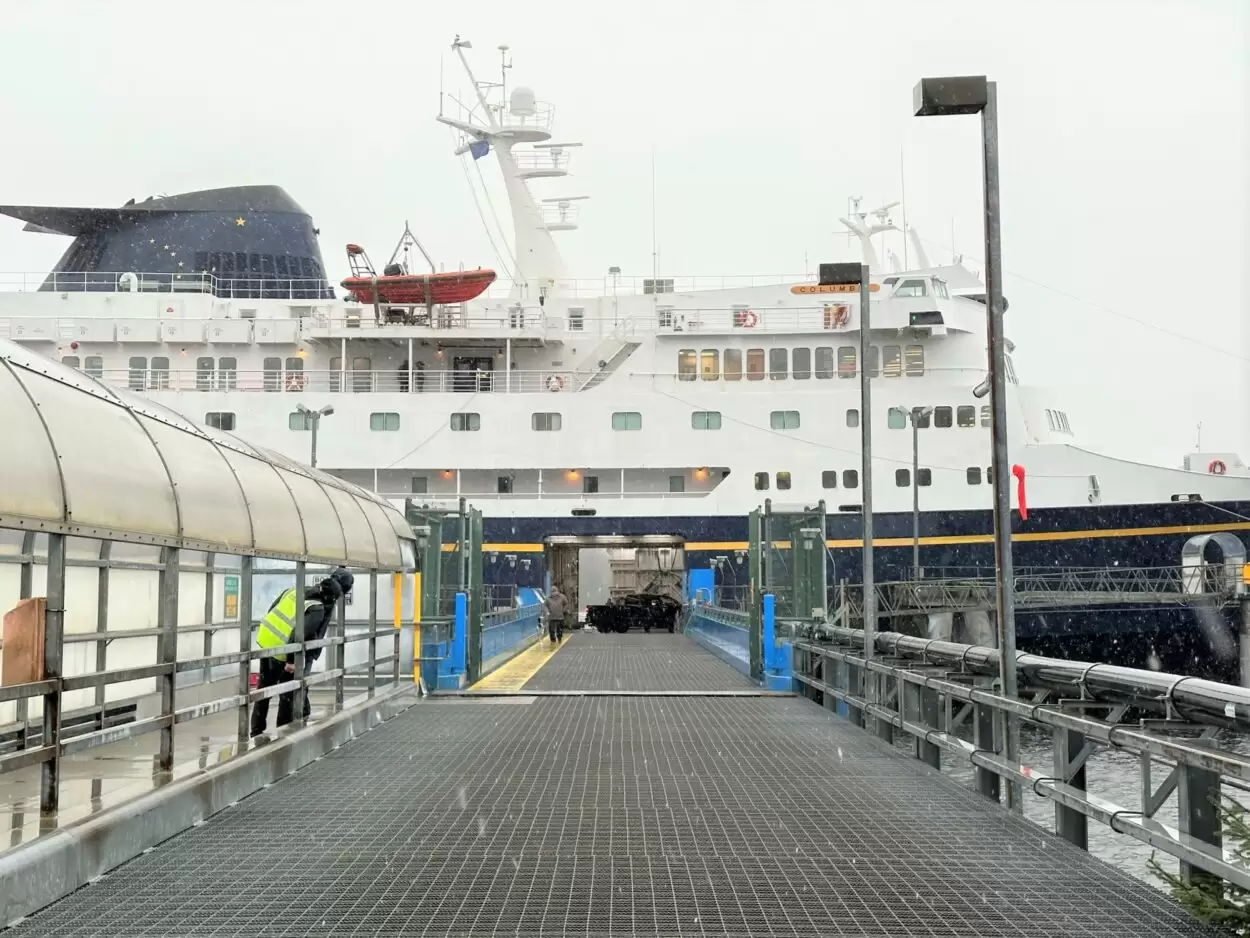 a ferry docked