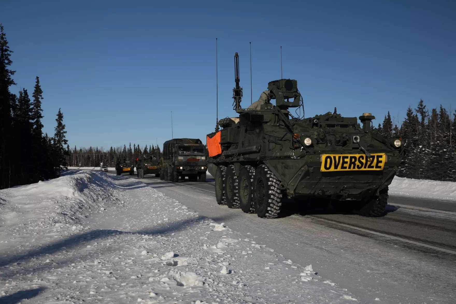 Army vehicles on the Richardson Highway