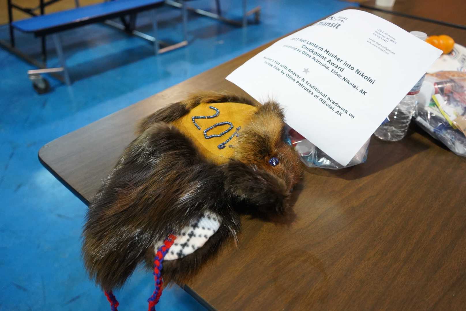 a beaver hat on a table