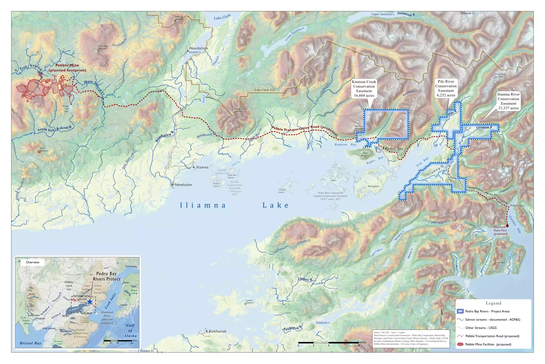 a map near Pedro Bay