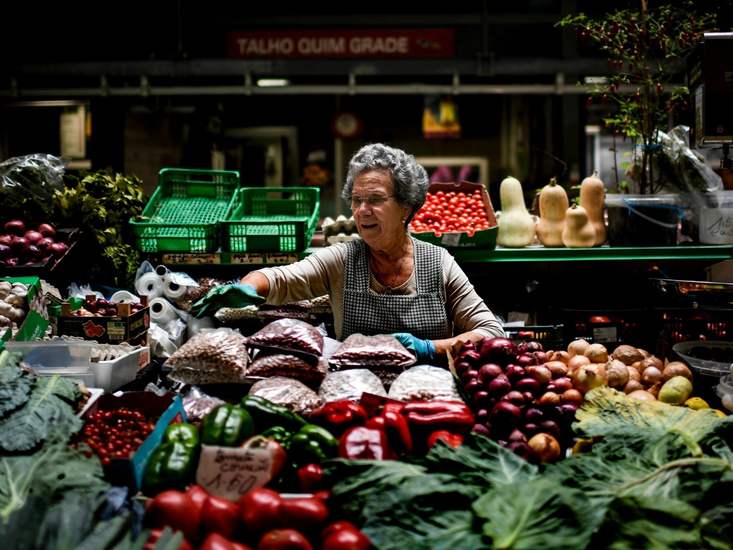 a woman at a market