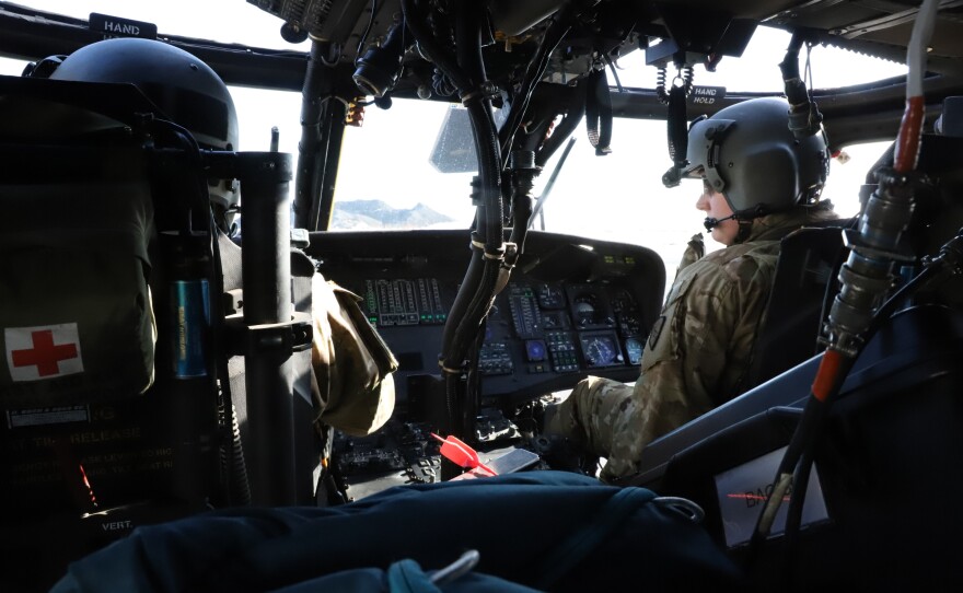 a Black Hawk helicopter cockpit