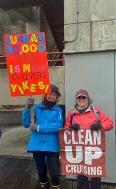 cruise ship protesters in Juneau