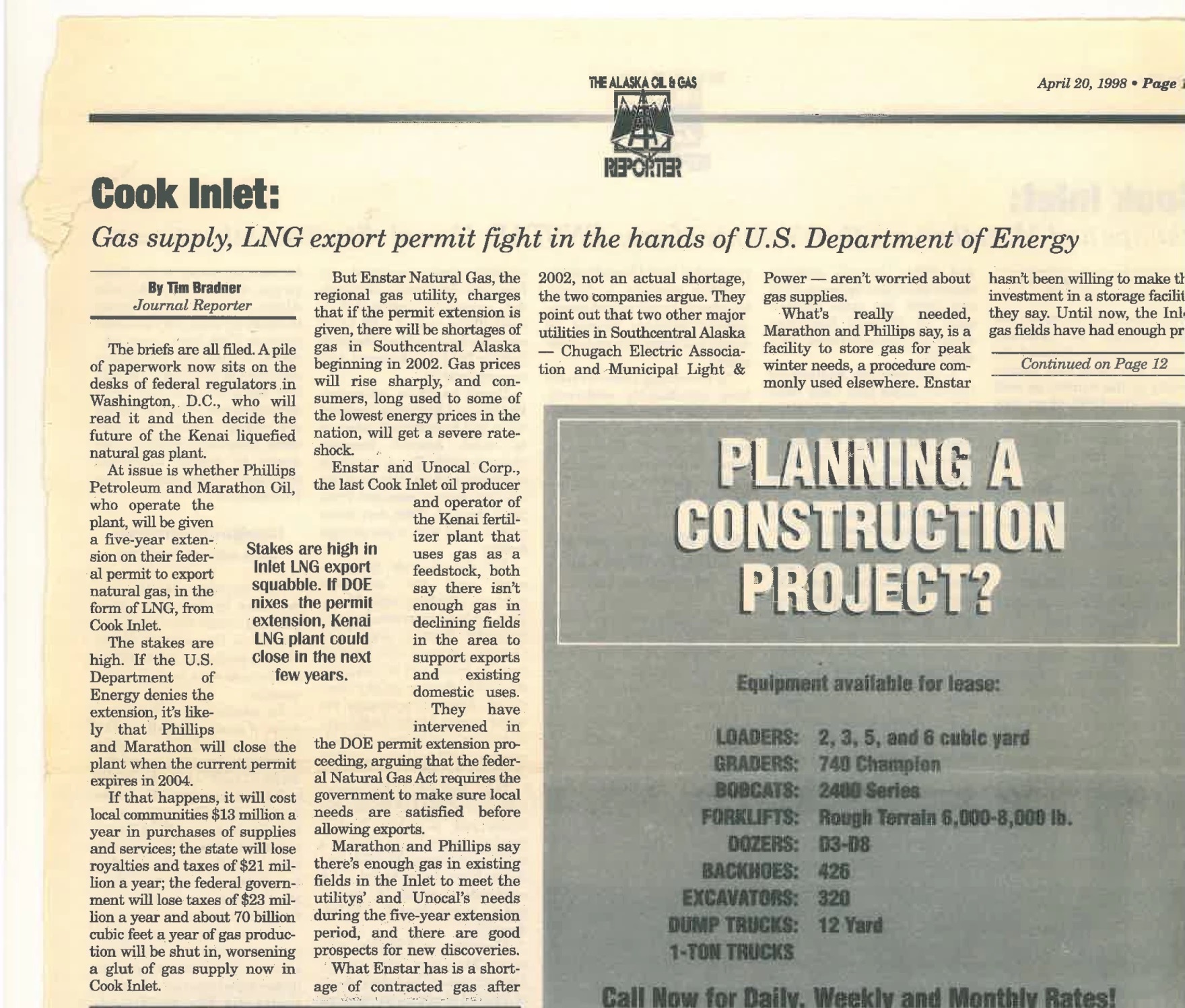an Alaska Oil and Gas Reporter article