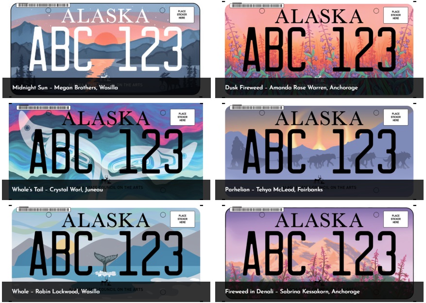 Alaska license plate candidates