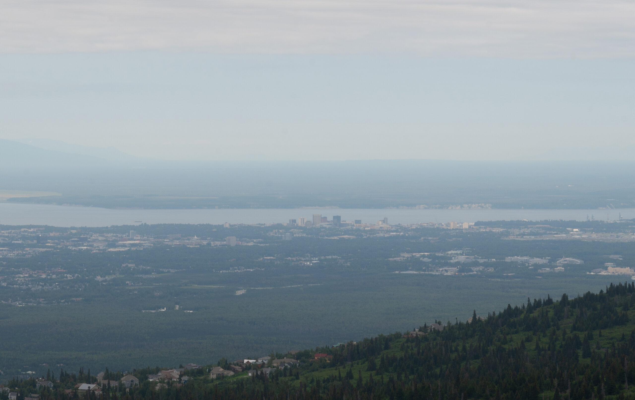 A picture of Anchorage Alaska's skyline.