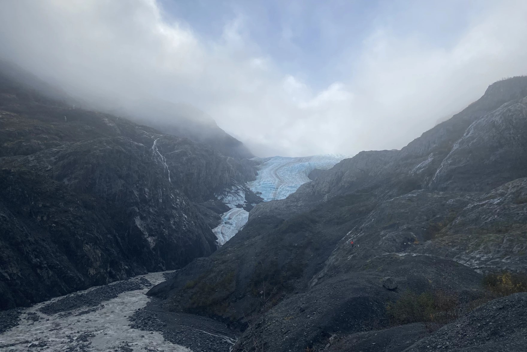 a glacier on a cloudy day