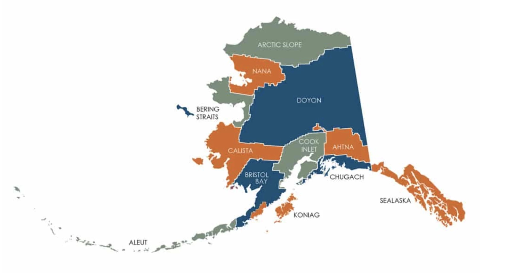 a map of Alaska Native corporations