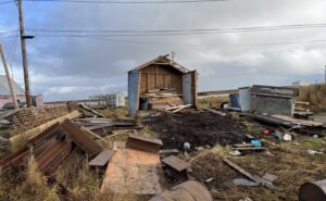 a torn-down house
