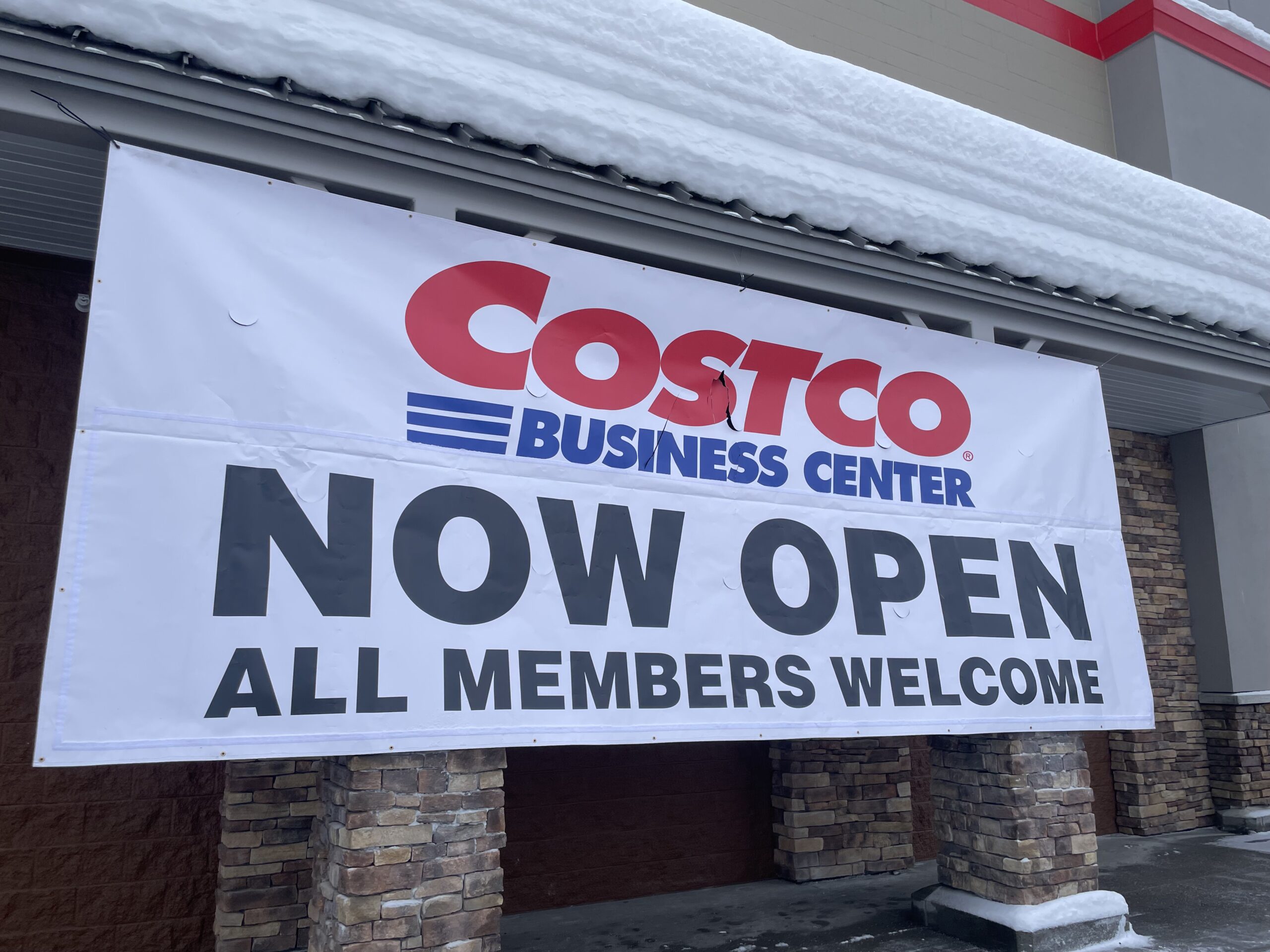 The Costco Business Center opening sign.