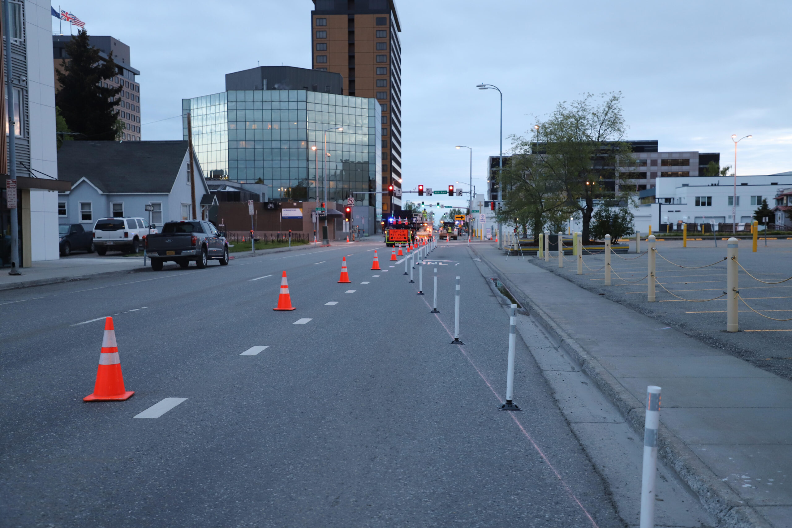 Downtown Anchorage is getting a protected bike lane for the summer ...