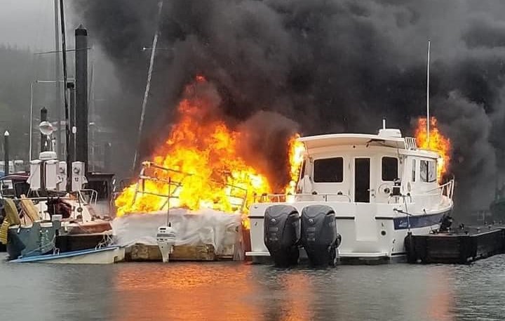 a harbor fire