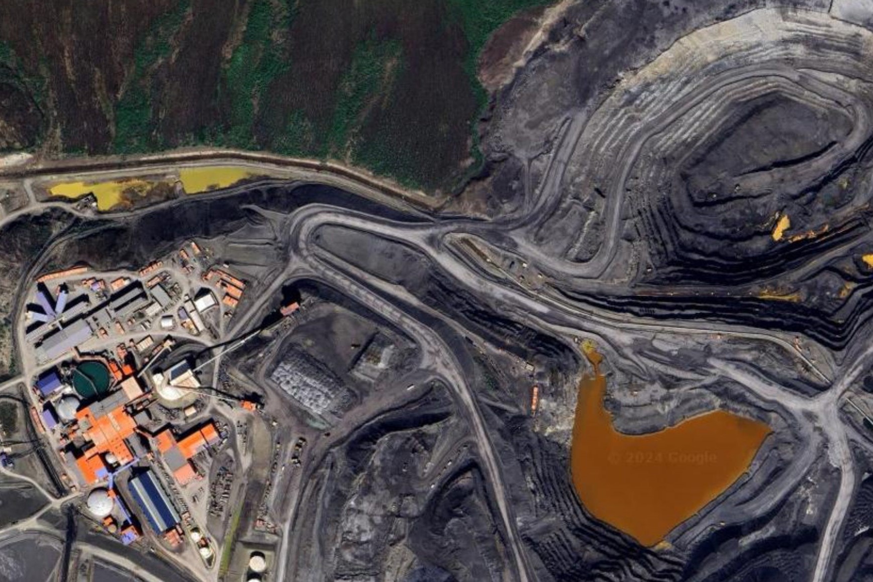 an aerial image of a mine