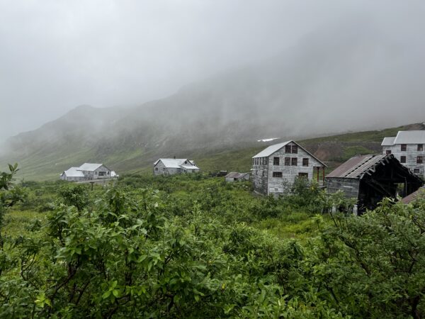 Buildings from a erstwhile excavation beryllium successful fog. 