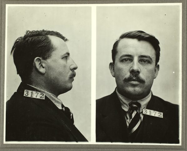 A mugshot from 1918.