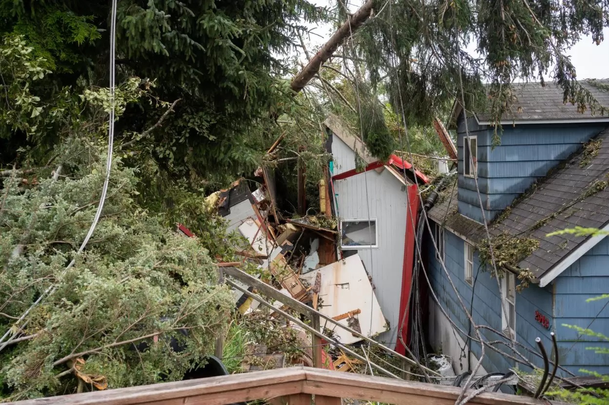 a destroyed house