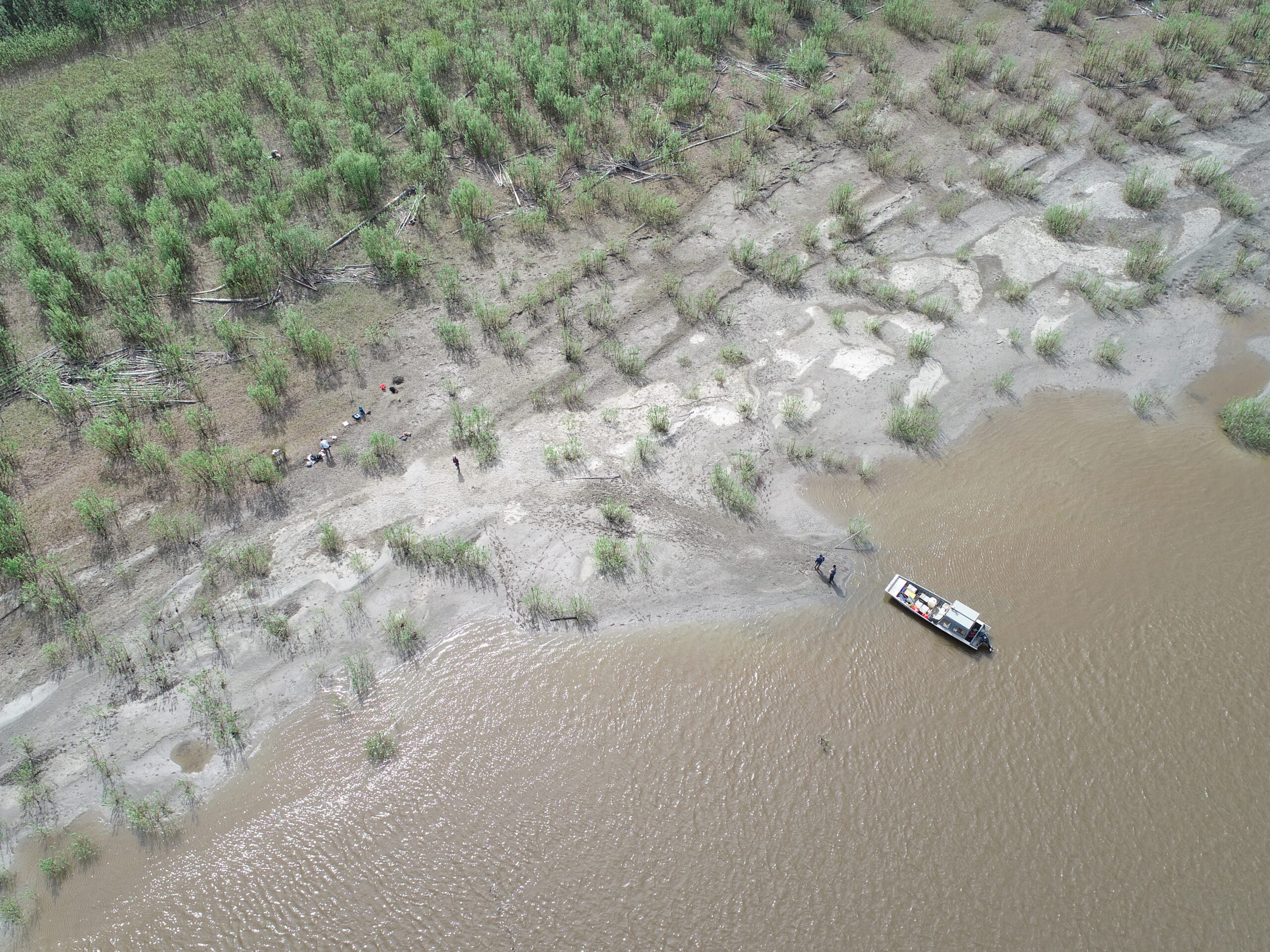 a drone view of a boat