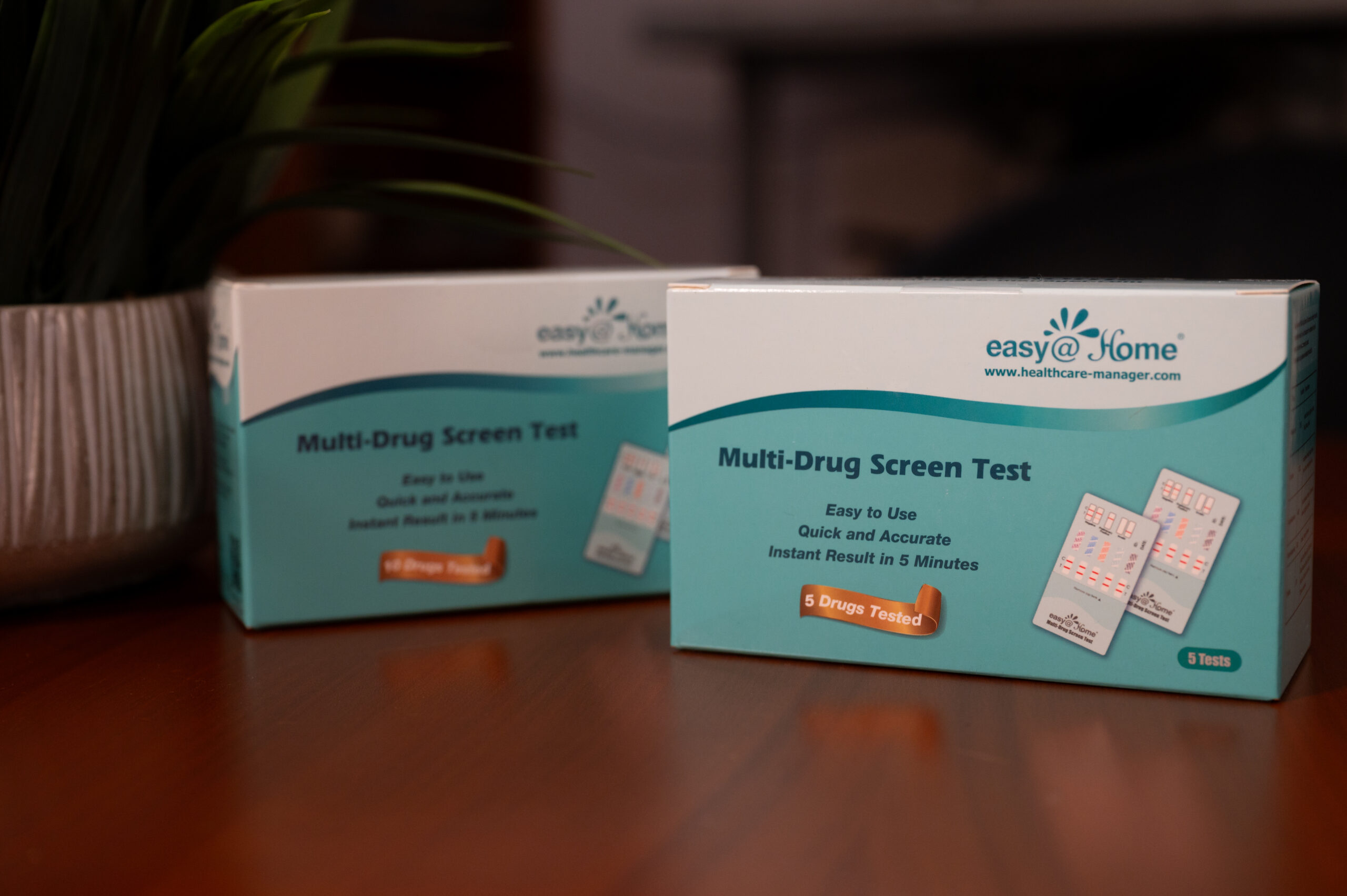 Two at-home drug tests.