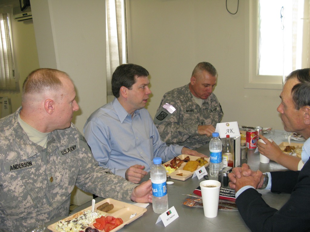 Senator Begich Dines with Troops